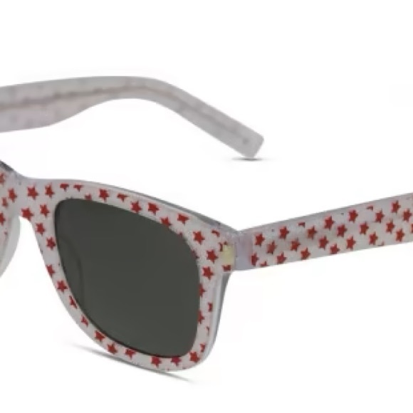 Saint Laurent Square SL 51 Star Prints White Red Unisex Sunglasses - Picture 6 of 9